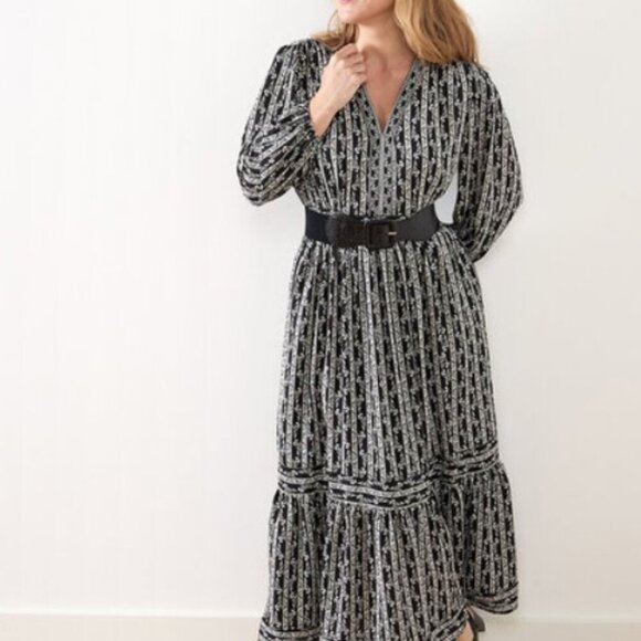 Cleo Petite Maxi Peasant Dress – Black Floral V-Neck with Pockets | Size XXL - Picture 1 of 6